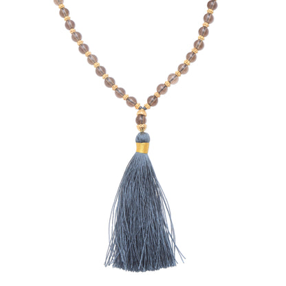 Batuan Harmony 22k Gold Plated Smoky Quartz Beaded Necklace from Bali