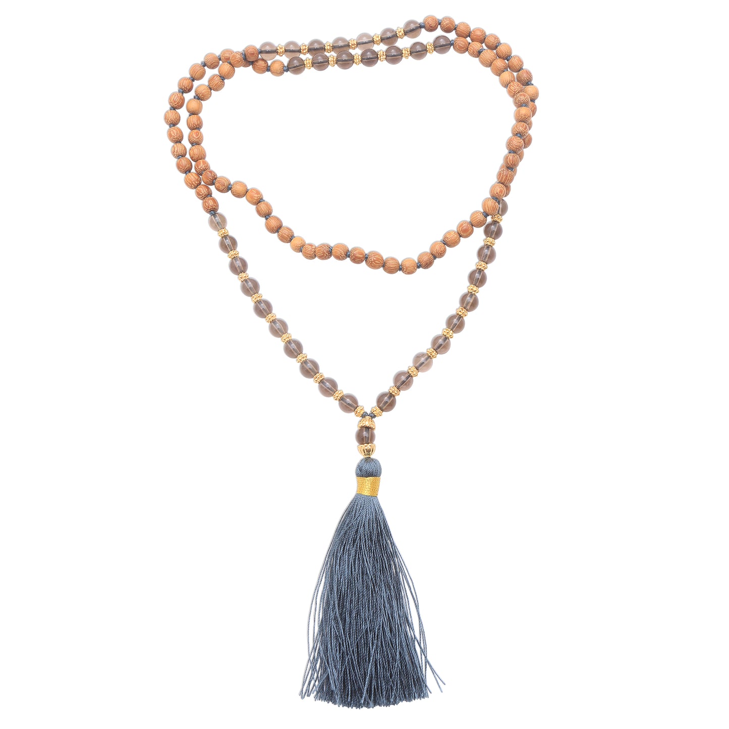 Batuan Harmony 22k Gold Plated Smoky Quartz Beaded Necklace from Bali
