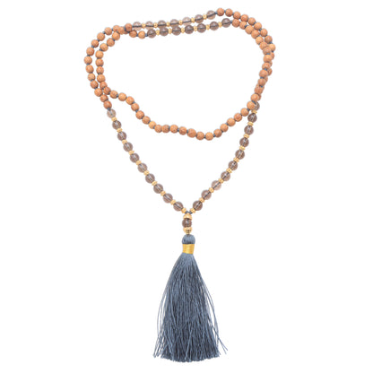 Batuan Harmony 22k Gold Plated Smoky Quartz Beaded Necklace from Bali