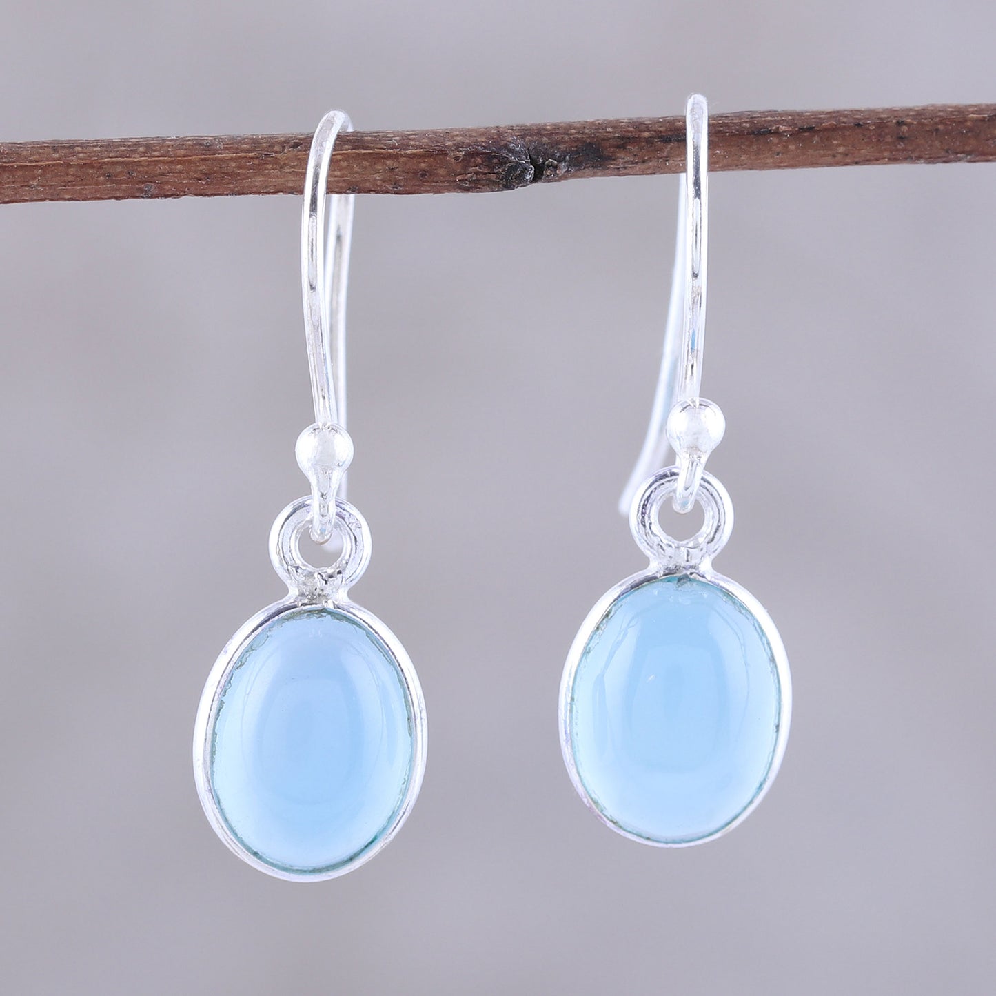 Luminous Sky Blue Sterling Silver Earrings