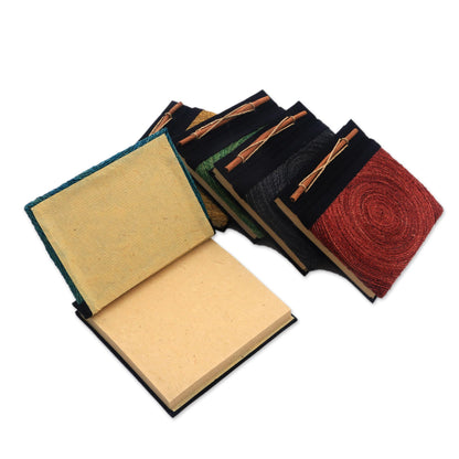 Hedge Maze Assorted Color Natural Fiber Journals from Bali (Set of 5)