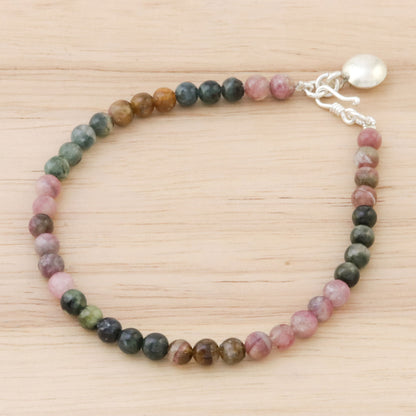 Rainbow Sweetness Colorful Tourmaline Beaded Bracelet from Thailand
