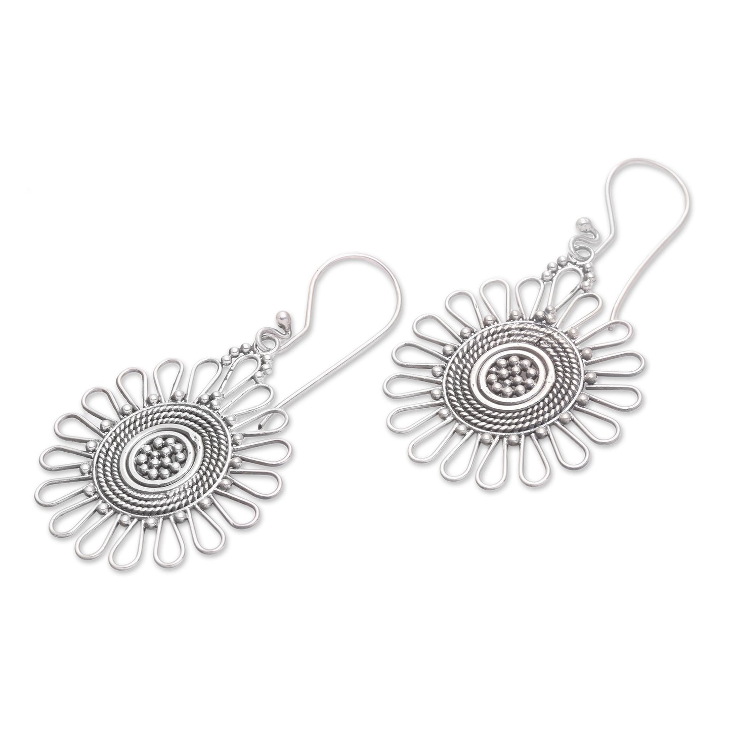 Bali Sun Handcrafted Sterling Silver Dangle Earrings from Bali