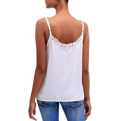 Snow White Kerawang White Rayon Tank Top