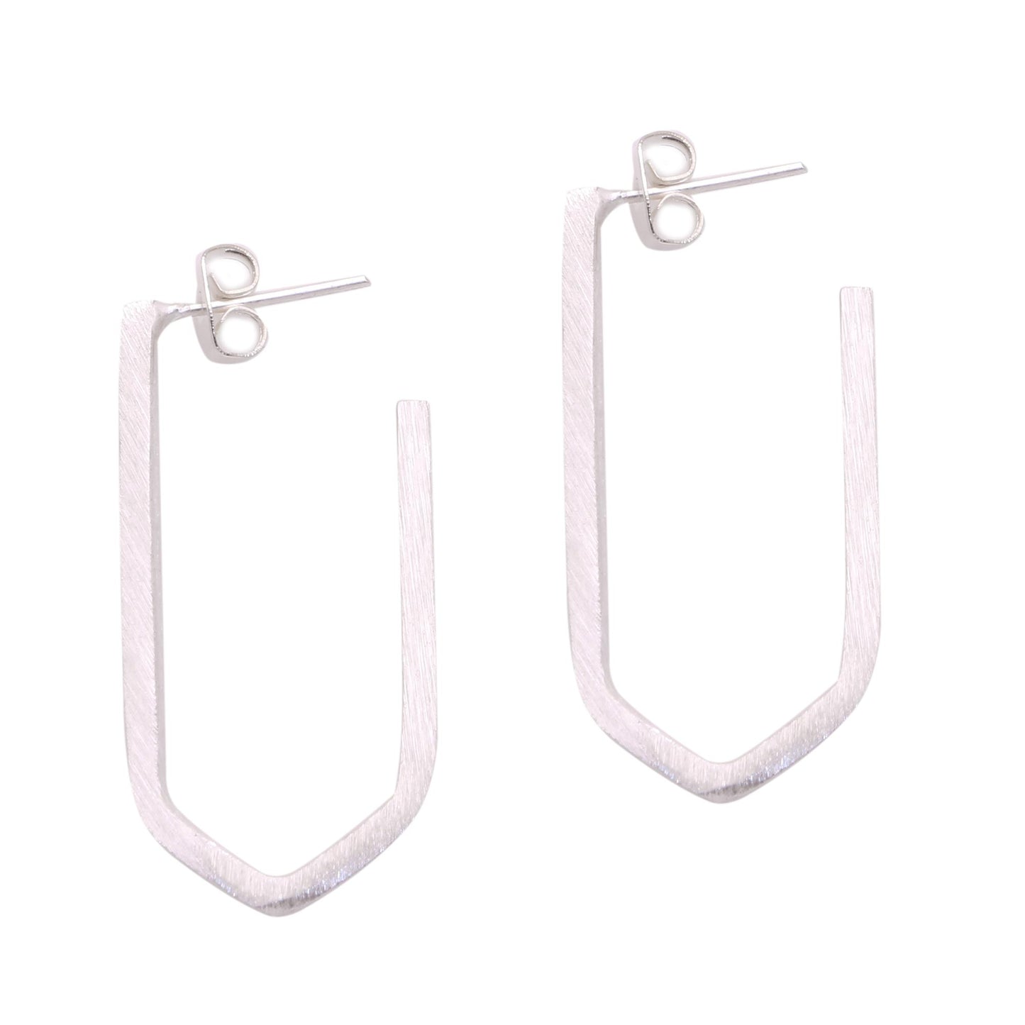 Geometric Couple Geometric Sterling Silver Drop Earrings from Bali