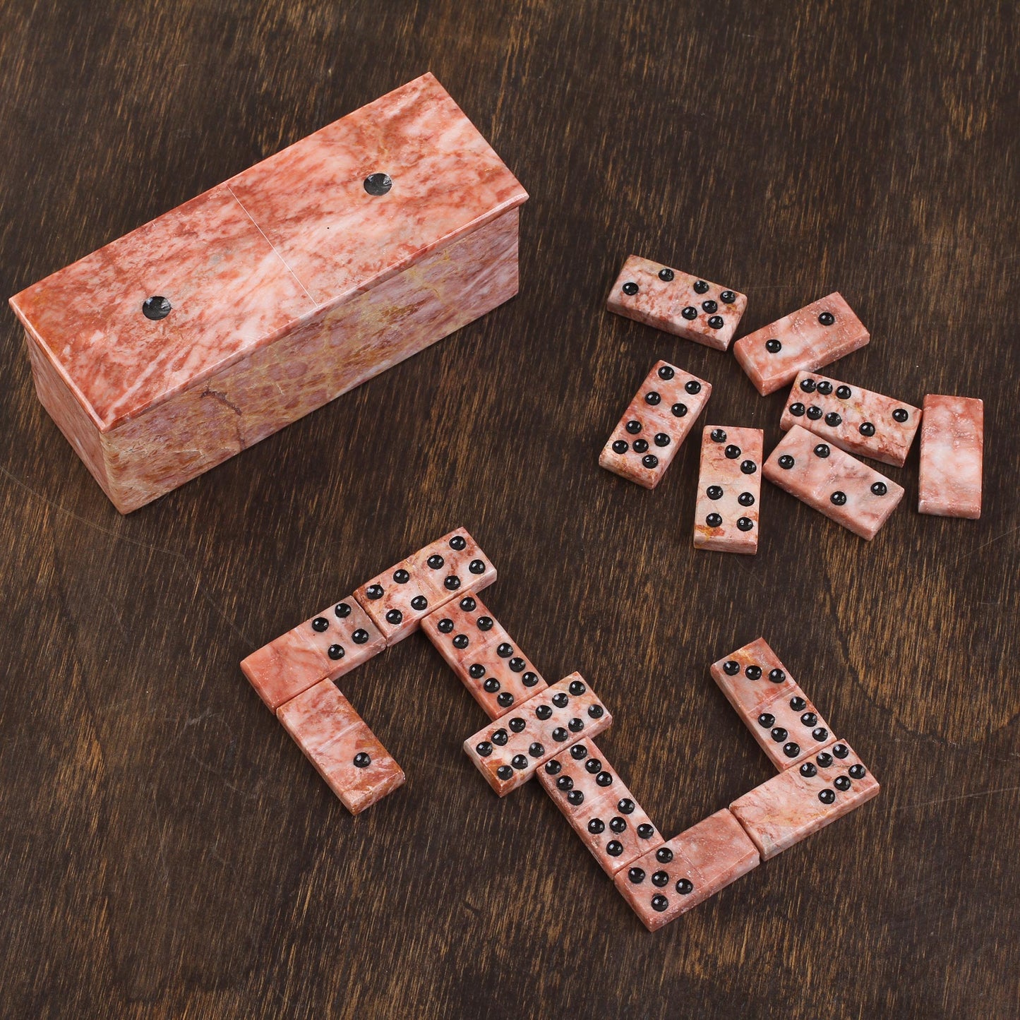 Chance & Skill Pink Marble Domino Set