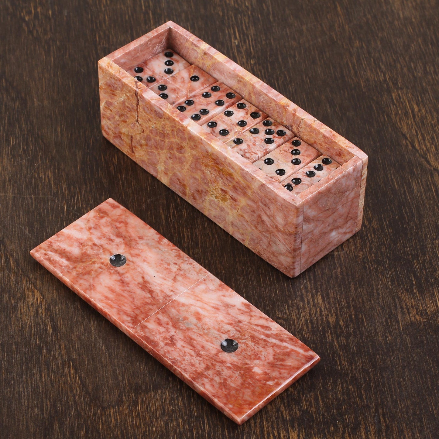 Chance & Skill Pink Marble Domino Set