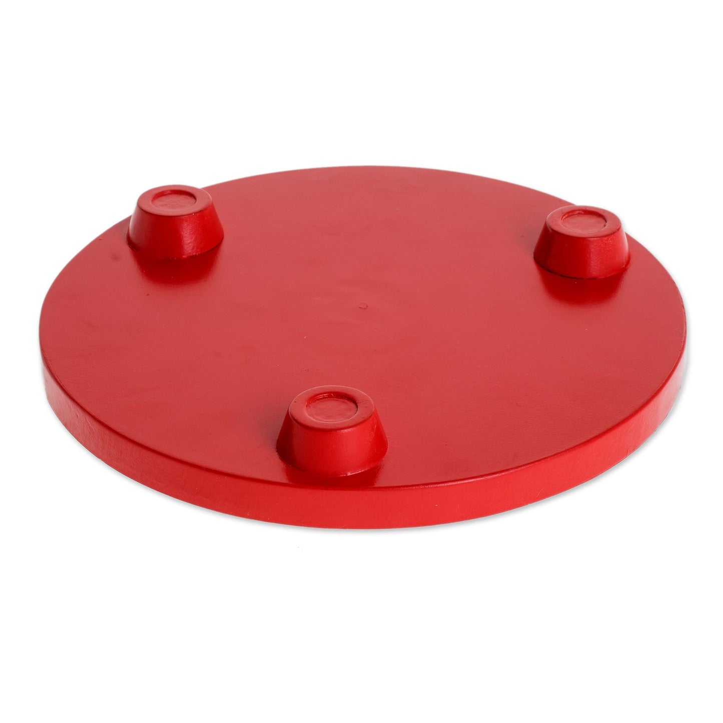 Traditional Colors in Red Decoupage Wood Trivet in Red from Costa Rica