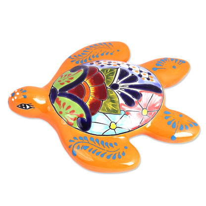 Lively Turtle Lively Turtle Talavera Ceramic Wall Sculpture from Mexico