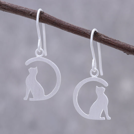 Long-tailed Cat Sterling Earrings