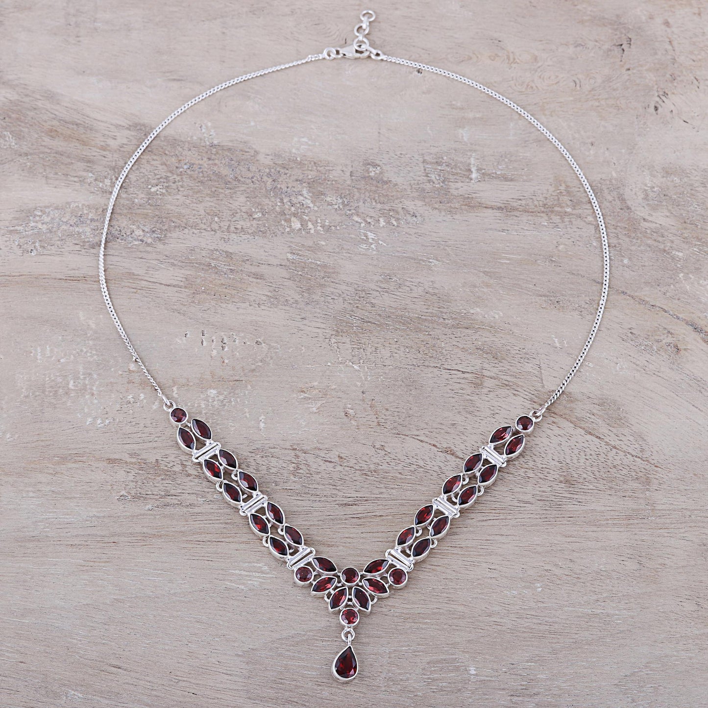 Evening in Delhi 17-Carat Garnet Pendant Necklace from India