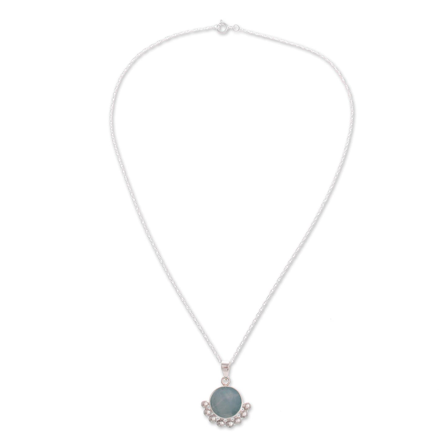 Bauble Delight Blue Opal Pendant Necklace from Peru