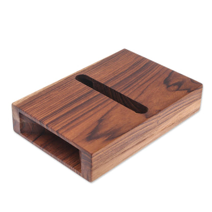 Teak Surround-Sound Double Teak Wood Phone Speaker from Thailand