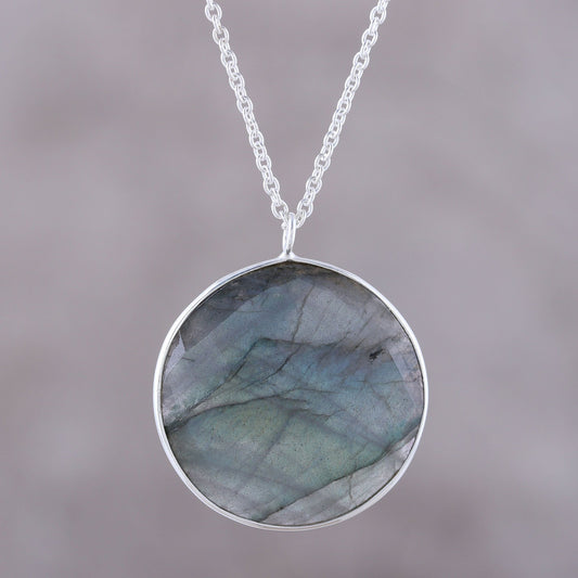 Aurora Moon Labradorite & Sterling Silver Necklace
