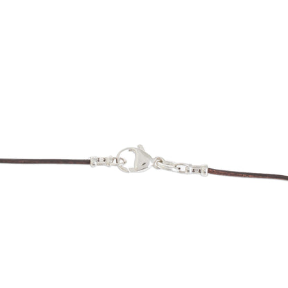 Friendly Guardian Citrine and Fine Silver Dog Pendant Necklace from Guatemala