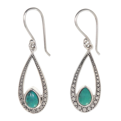 Teardrop Bliss Teardrop Magnesite Dangle Earrings Crafted in Bali