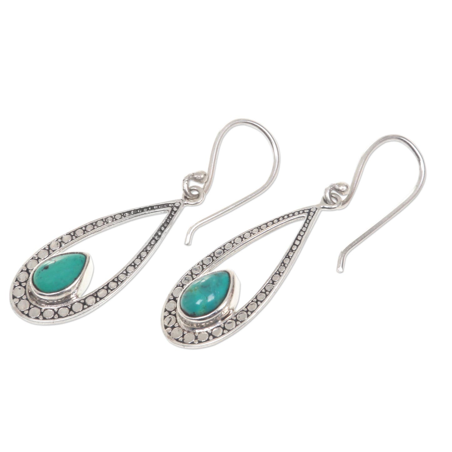 Teardrop Bliss Teardrop Magnesite Dangle Earrings Crafted in Bali