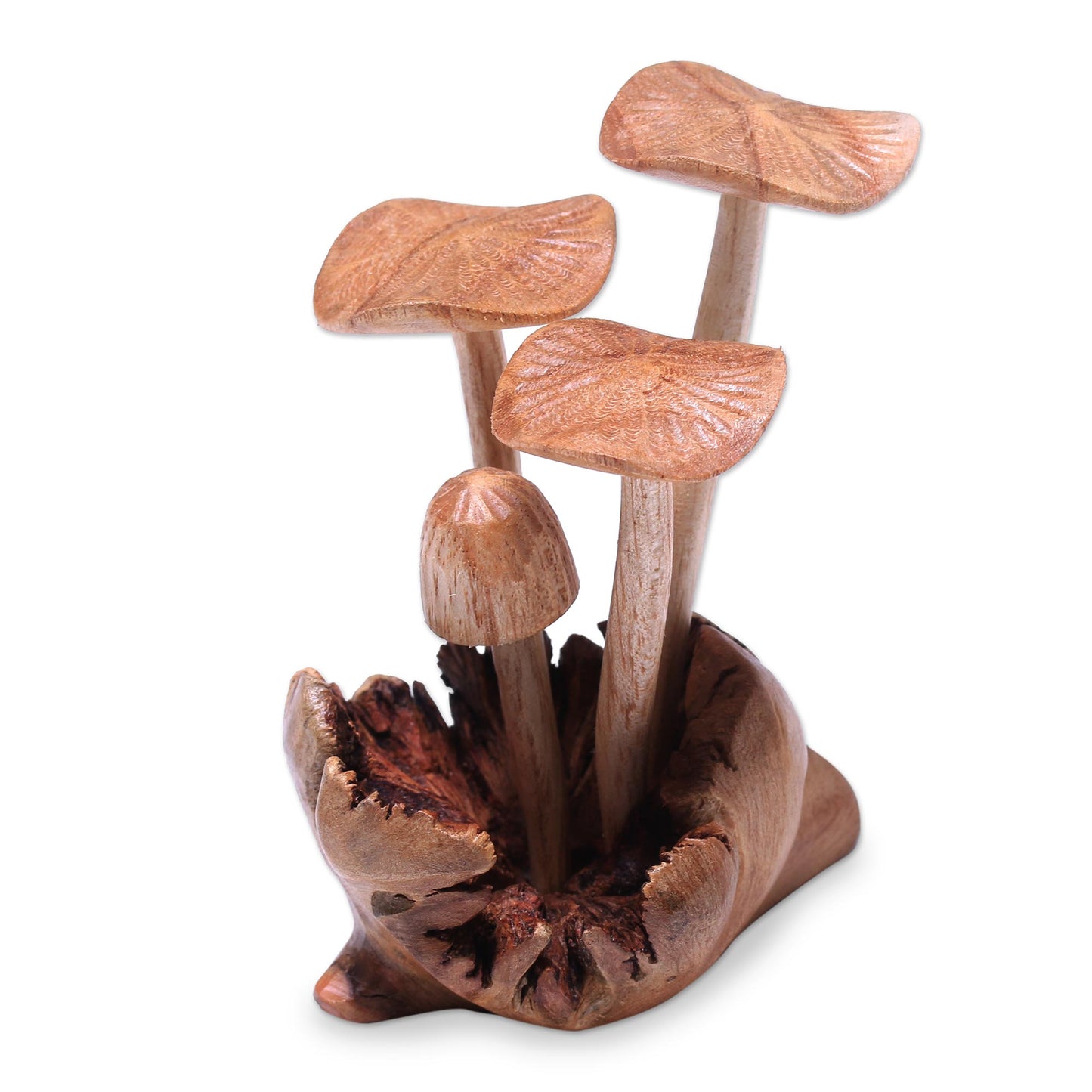 Majestic Mushroom Jempinis and Benalu Wood Mushroom Figurine (4.5 in.)