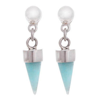 Natural Cones Amazonite Cone Dangle Earrings from Peru