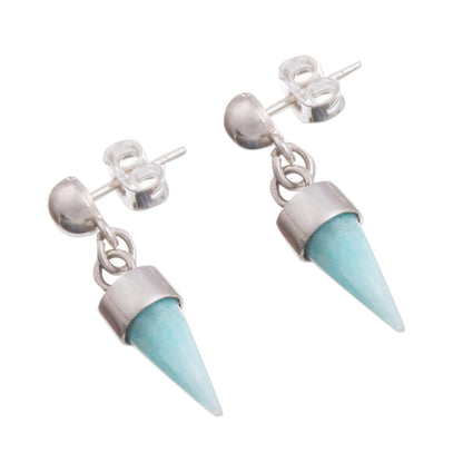Natural Cones Amazonite Cone Dangle Earrings from Peru