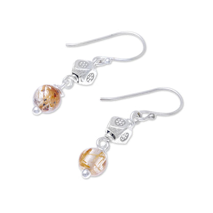 Karen Rapture Rutilated Quartz and Karen Silver Dangle Earrings