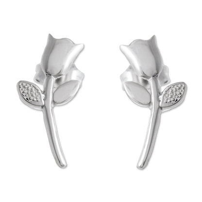 Tulip Gleam Tulip Flower Sterling Silver Drop Earrings from Peru