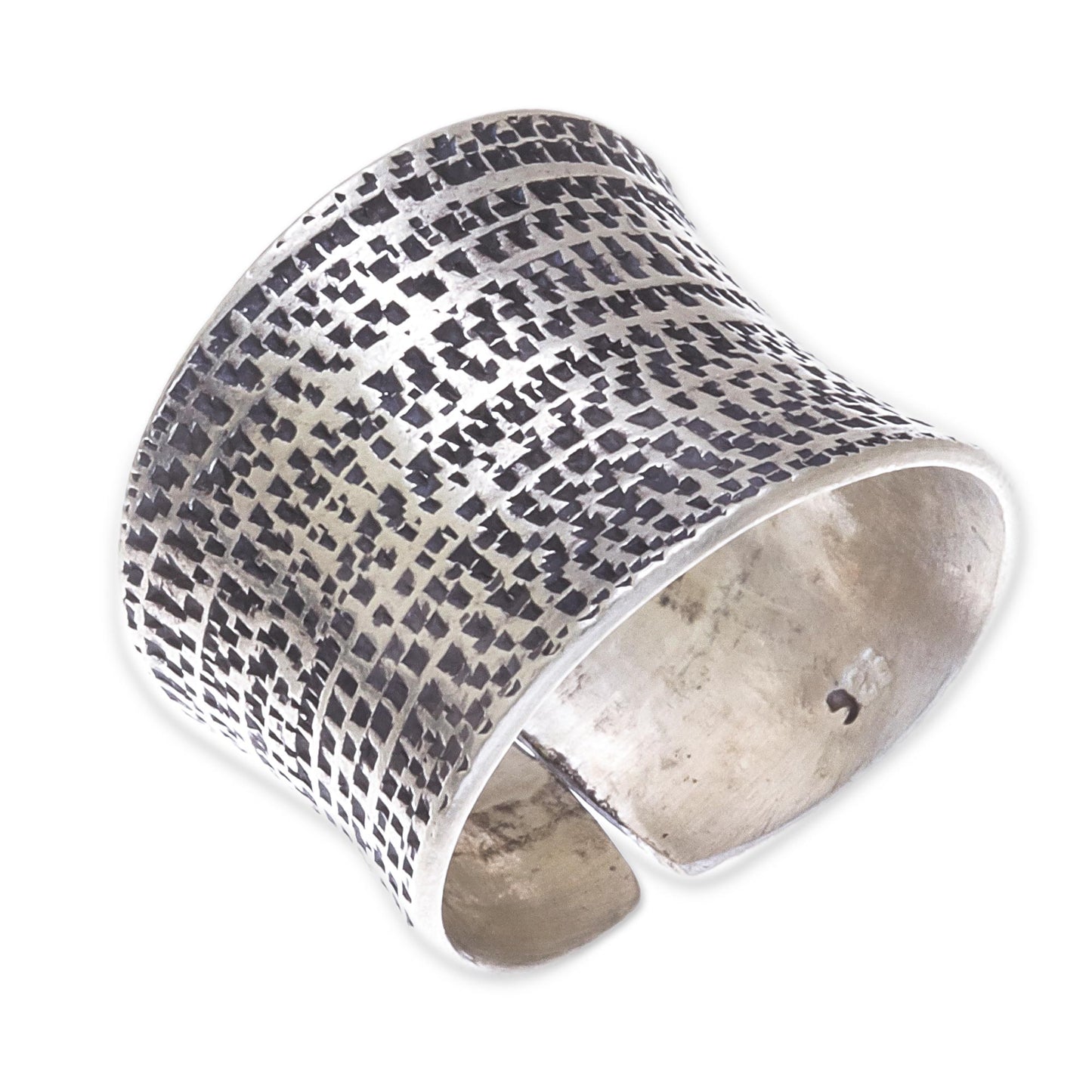 Breath of Autumn Patterned Sterling Silver Wrap Ring from Thailand