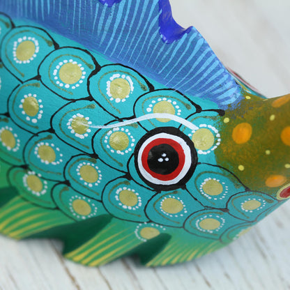 Swordfish Mystery Wood Alebrije Swordfish Figurine from Mexico