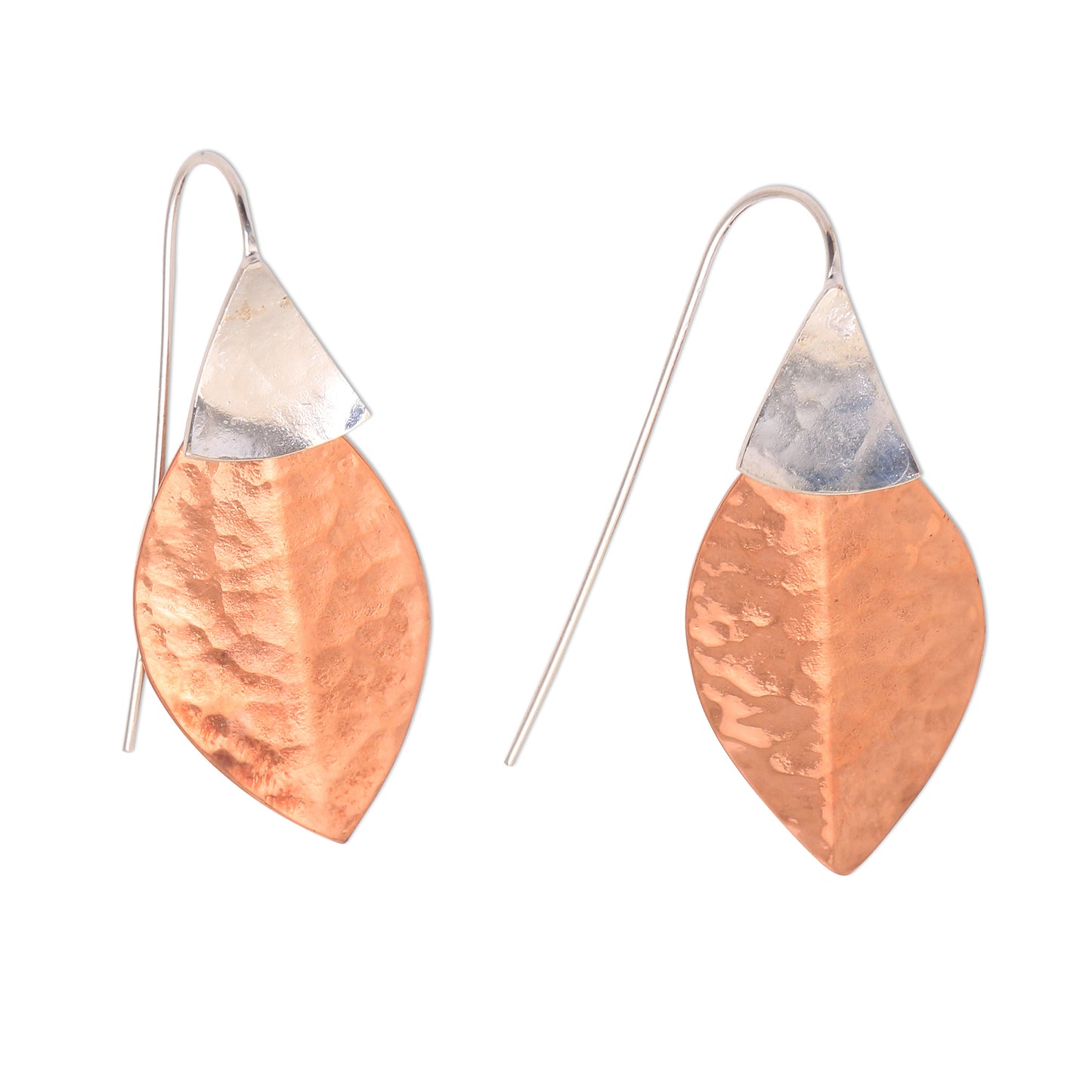 Modern Fall Rose Gold Accent Sterling Silver Dangle Earrings from Bali