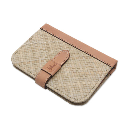 Archer's Mark Beige Woven Pandanus Leaf Six-Ring Binder for Journal