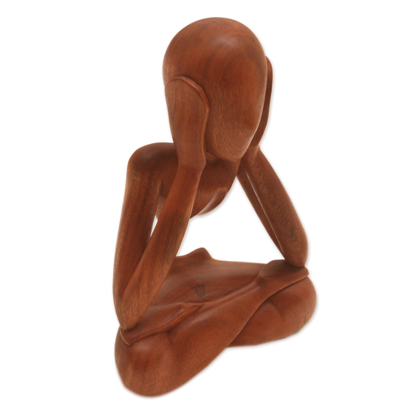 Wondering Abstract Suar Wood Sculpture of a Person from Indonesia