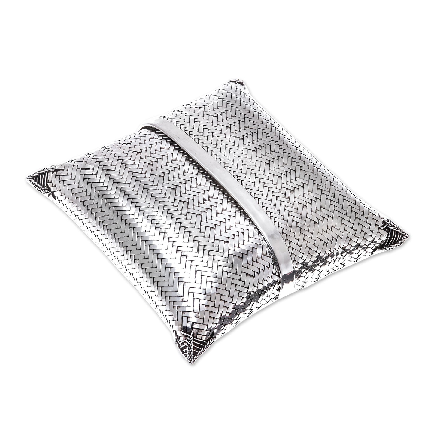 Thai Weavings Woven Silver Plated Brass Clutch from Thailand