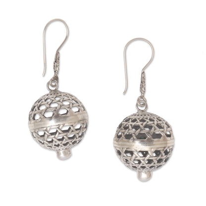 Kintamani Lanterns Round Cultured Pearl Dangle Earrings from Bali