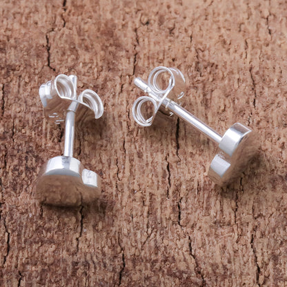 Simple Hearts Heart-Shaped Sterling Silver Stud Earrings from Thailand