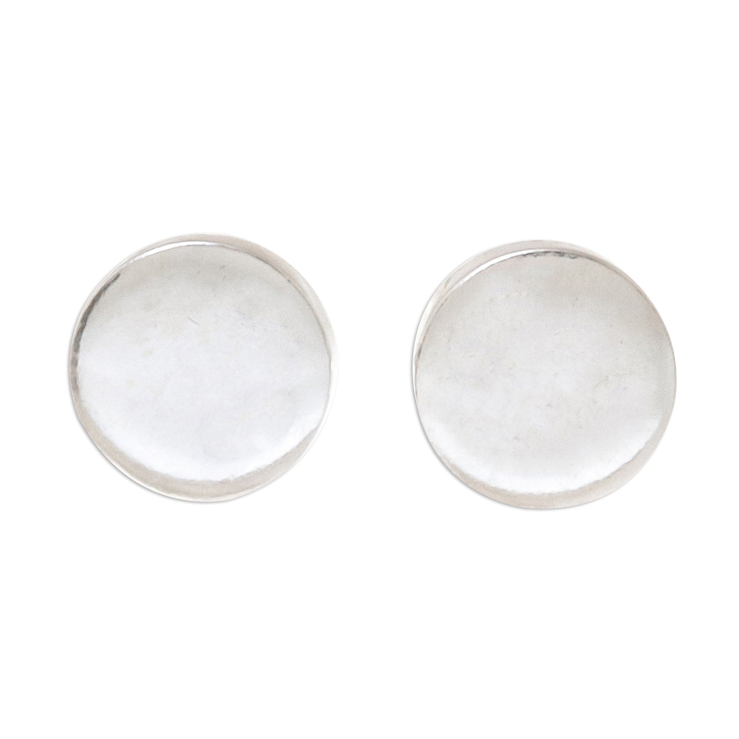 Round Simplicity Round Sterling Silver Stud Earrings from Thailand