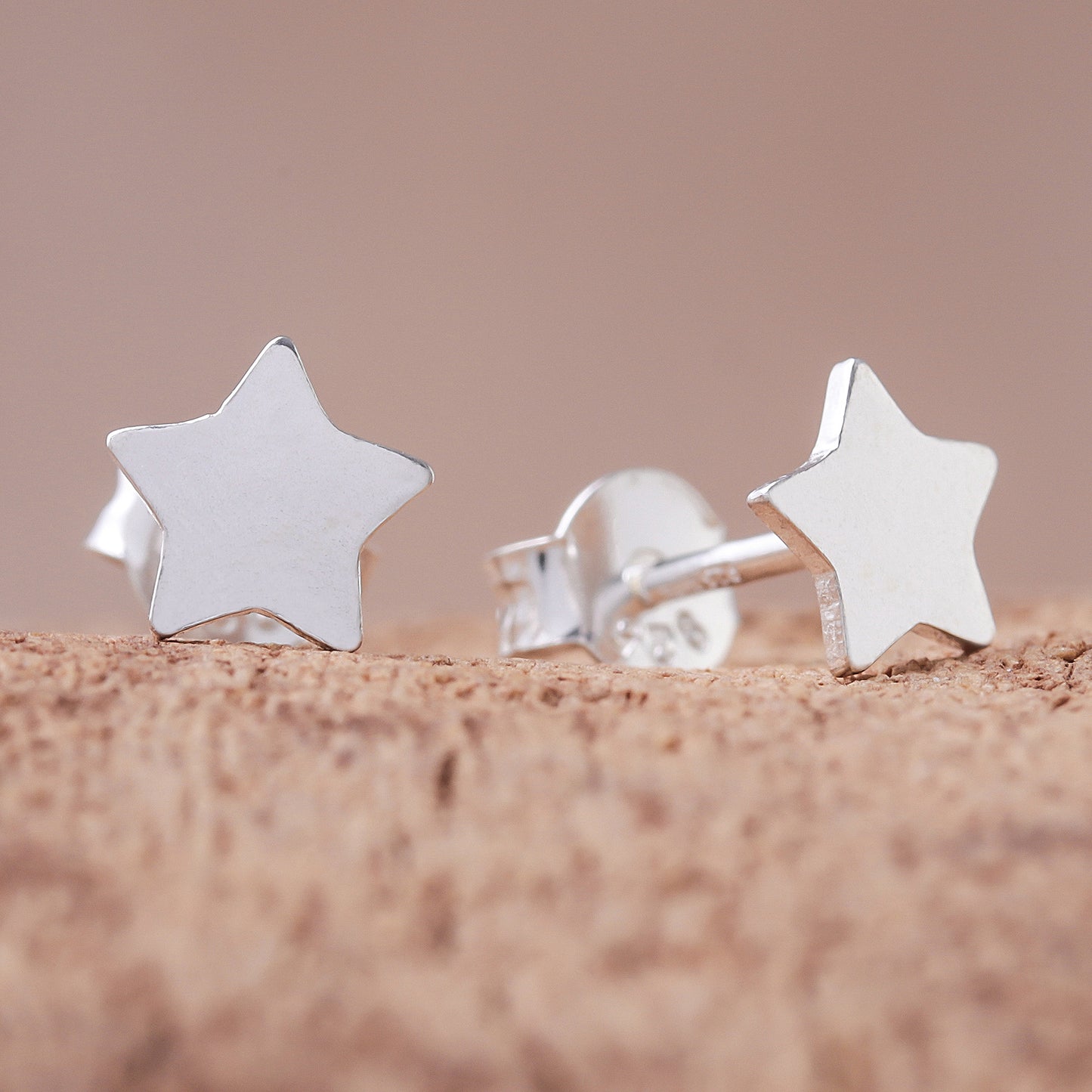 Simple Stars Star-Shaped Sterling Silver Stud Earrings from Thailand