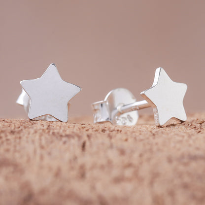 Simple Stars Star-Shaped Sterling Silver Stud Earrings from Thailand