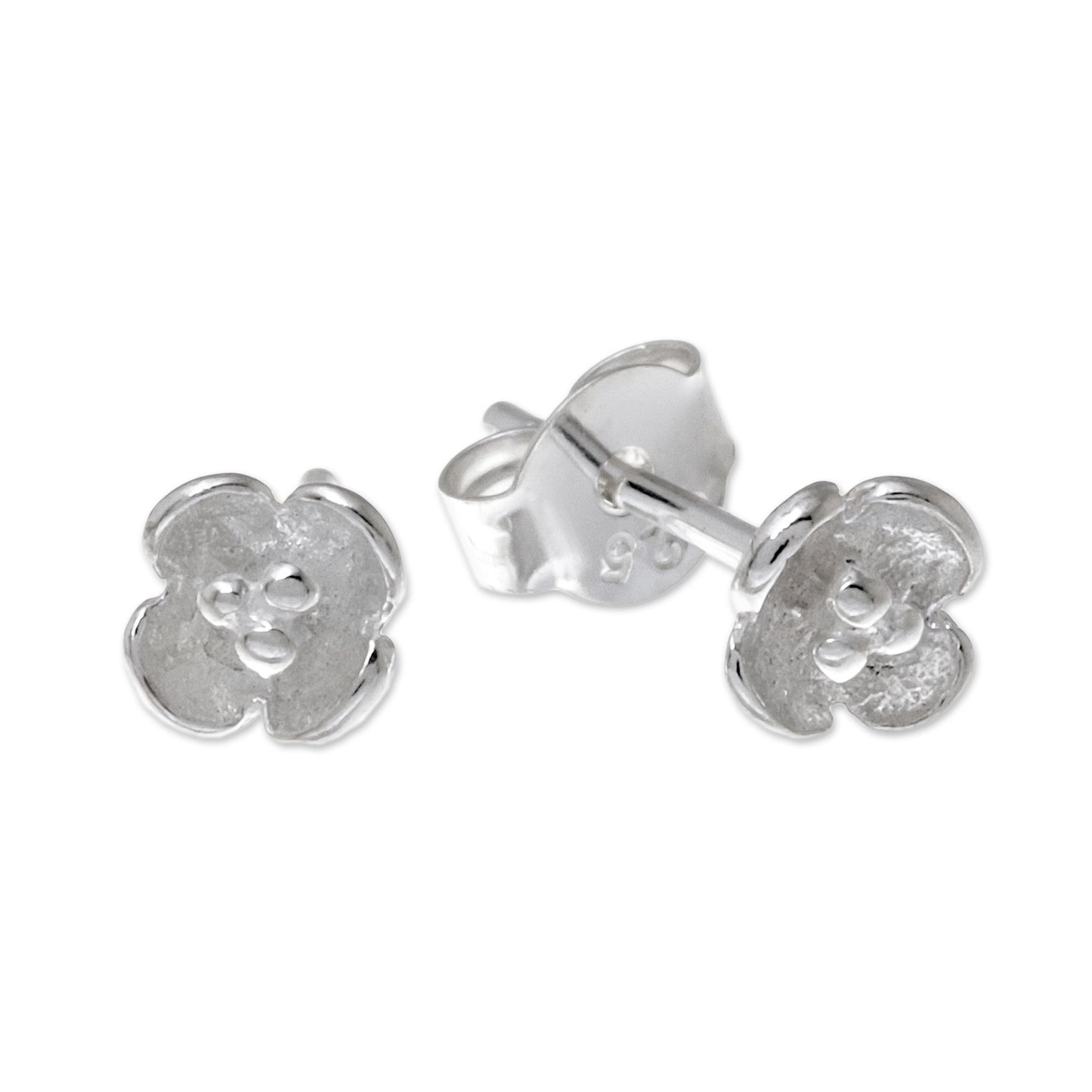 Pollinators Floral Sterling Silver Stud Earrings Crafted in Thailand