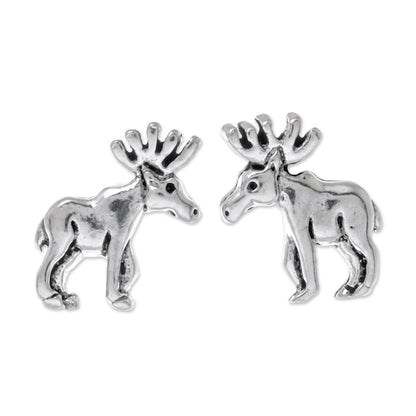 Moose Sterling Silver Moose Stud Earrings from Thailand