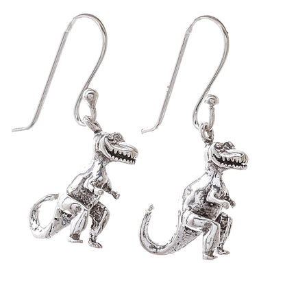 Dinosaur King Sterling Silver T-Rex Dangle Earrings from Thailand