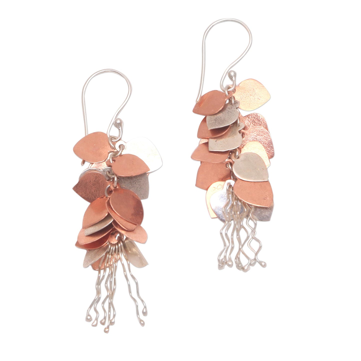 Bundles of Love Rose Gold Accented Sterling Silver Dangle Earrings