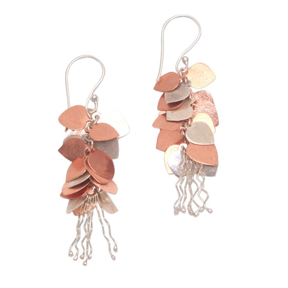 Bundles of Love Rose Gold Accented Sterling Silver Dangle Earrings