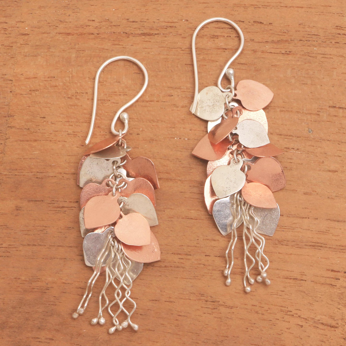 Bundles of Love Rose Gold Accented Sterling Silver Dangle Earrings