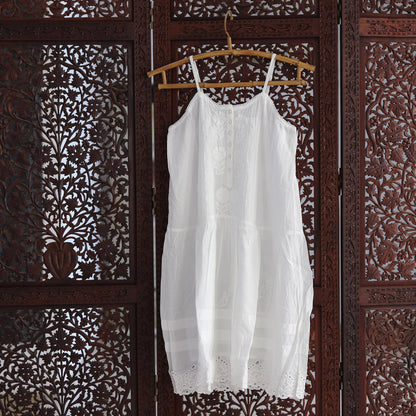 Cool Style Floral Embroidered Cotton Sundress from India