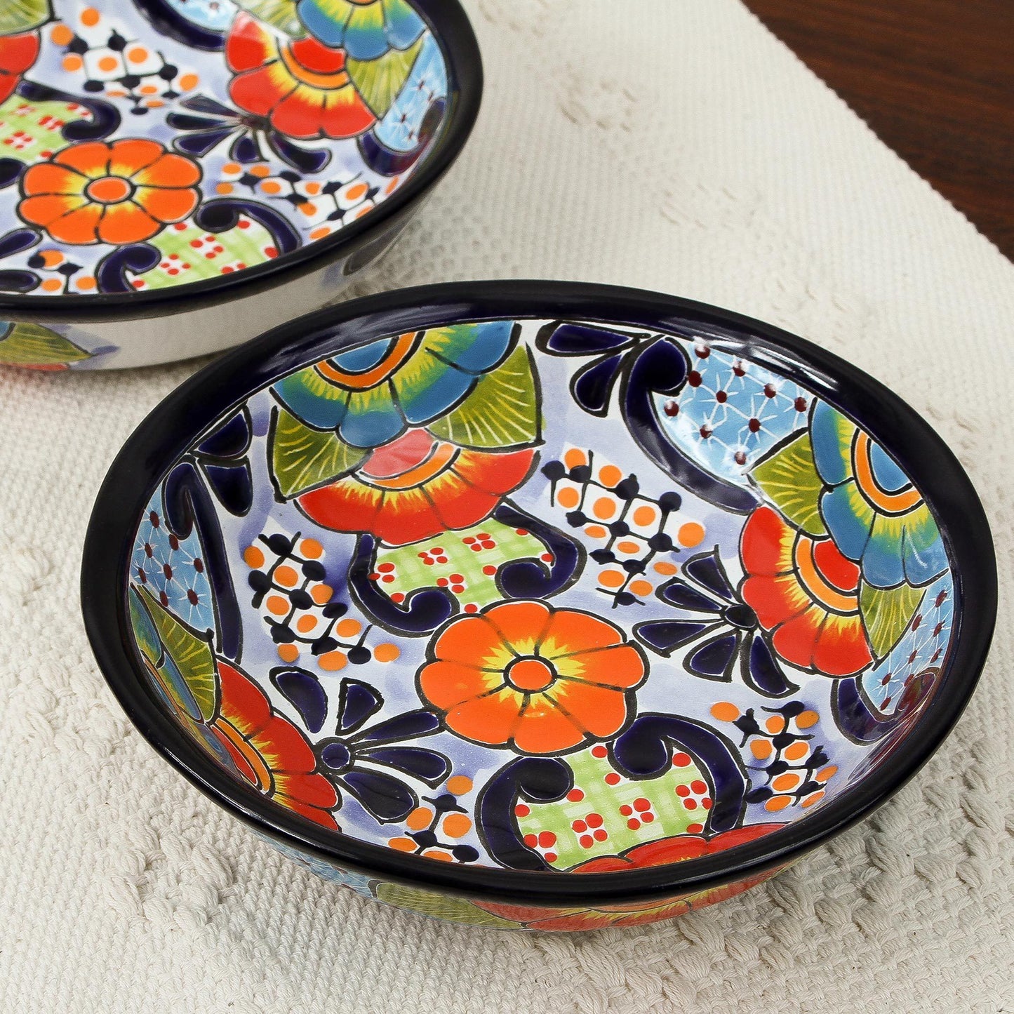 Raining Flowers Ceramic Bowl - Set of 2