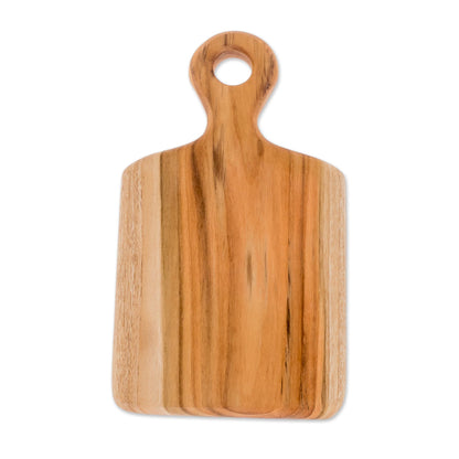 Morning Baguette Handmade Teak Wood Cutting Board from Guatemala (10 in.)