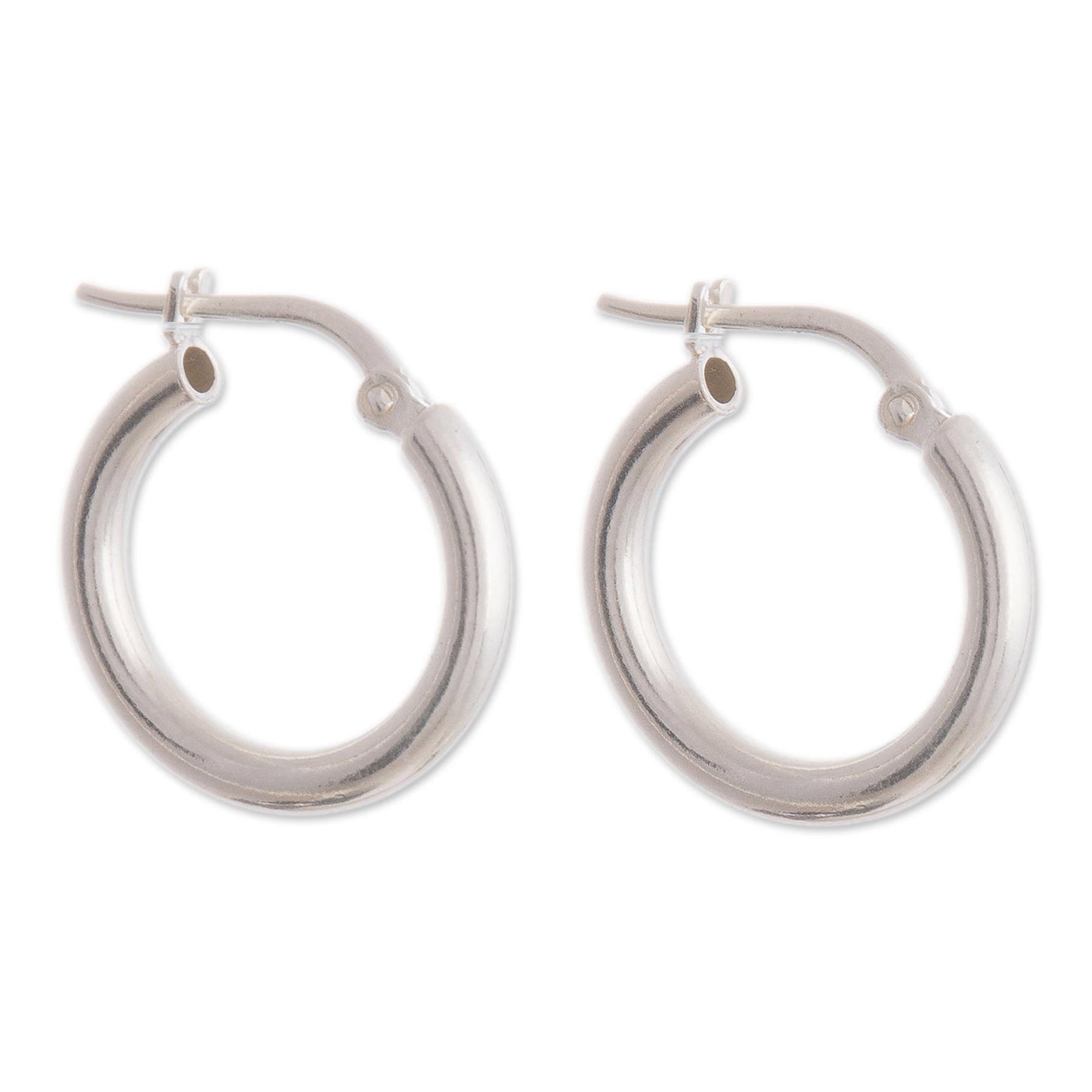 Classic Gleam Sandblasted Sterling Silver Hoop Earrings from Peru