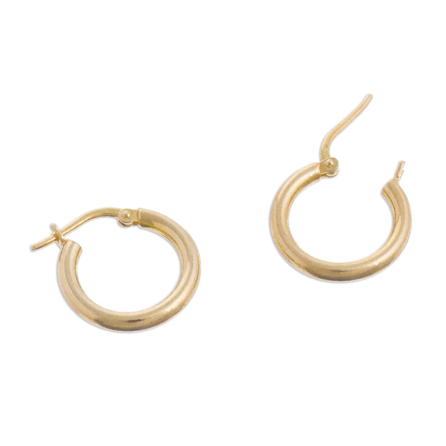 Classic Sheen 18k Gold Plated Sterling Silver Hoop Earrings from Peru