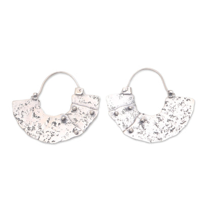 Modern Bali Modern Sterling Silver Hoop Earrings from Bali