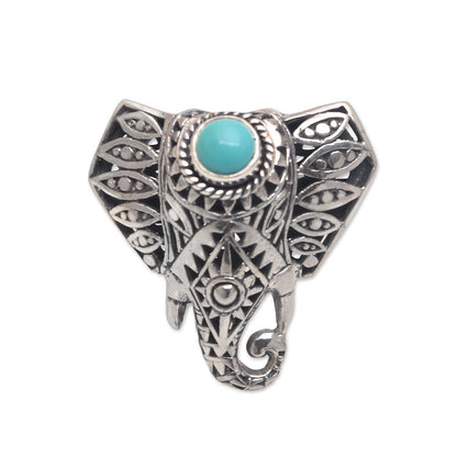 Elephant Eyes Magnesite Elephant Cocktail Ring from Bali